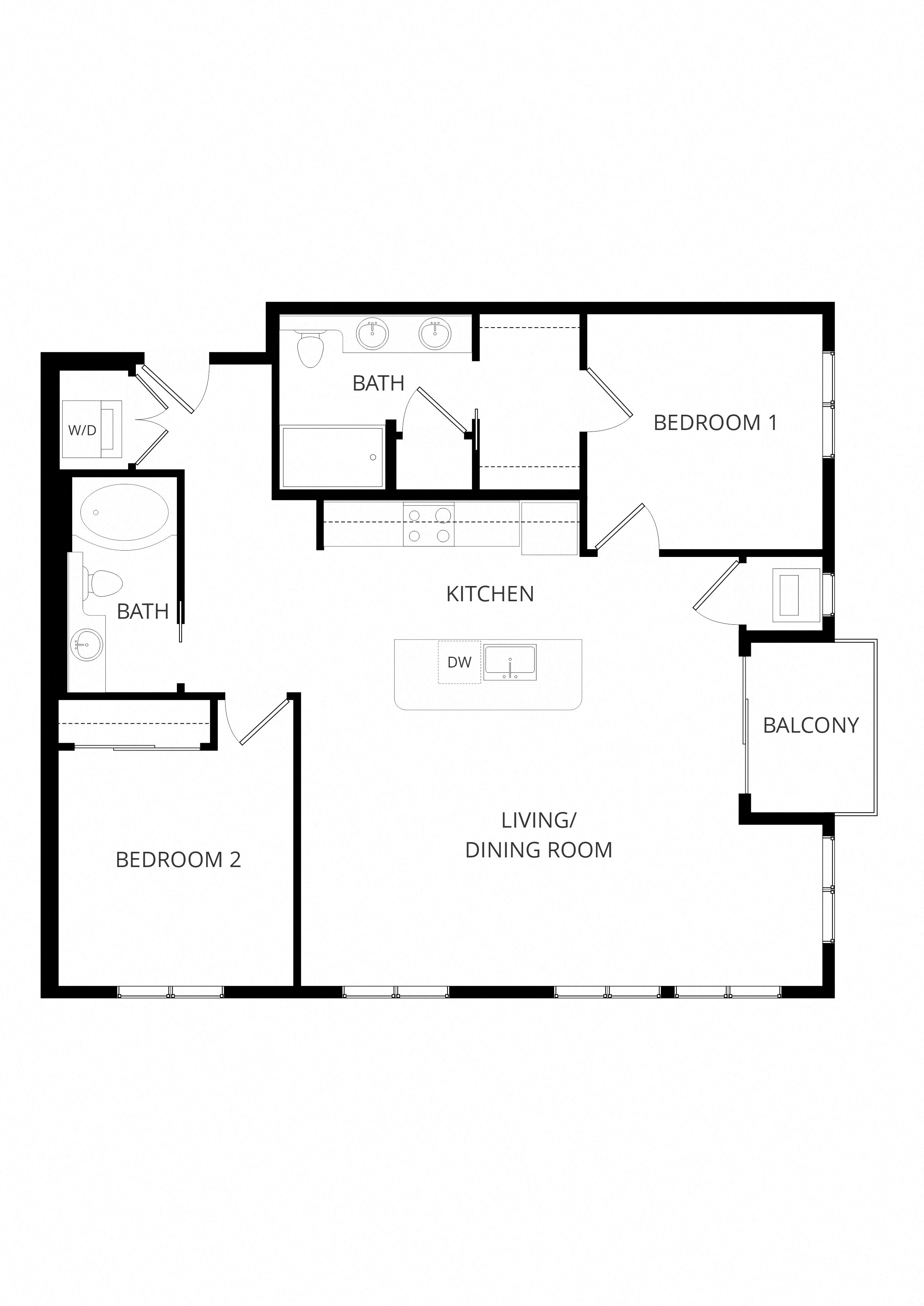C1 2x2 floor plan